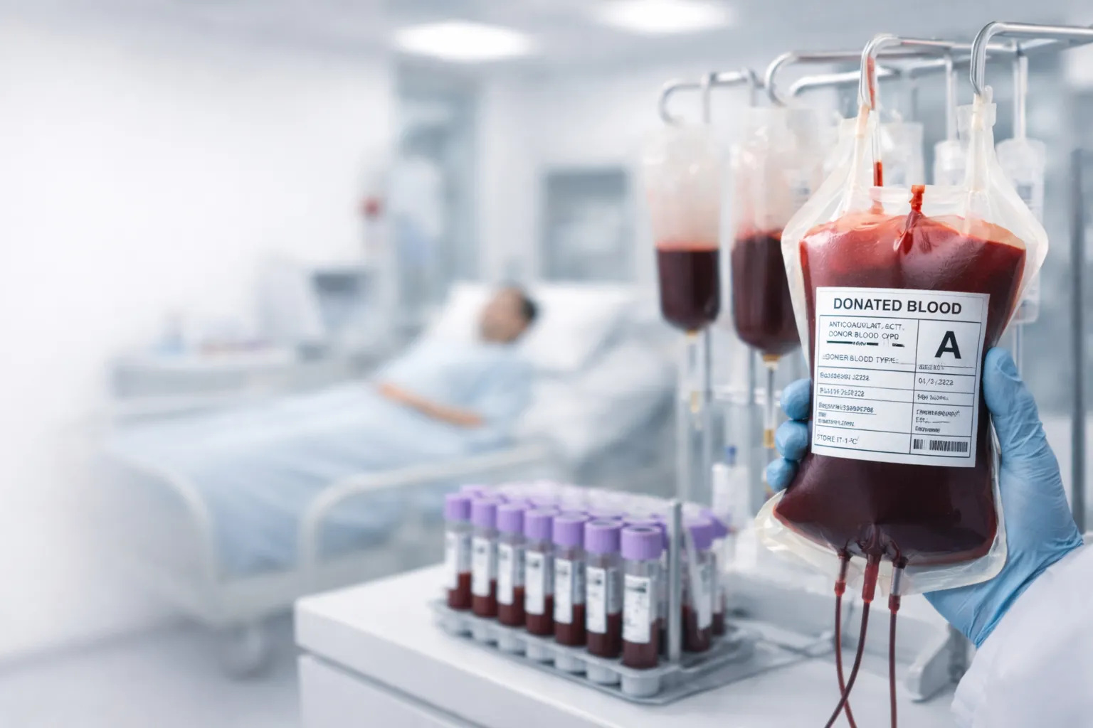 Professional blood centre team ensuring safe transfusion practices